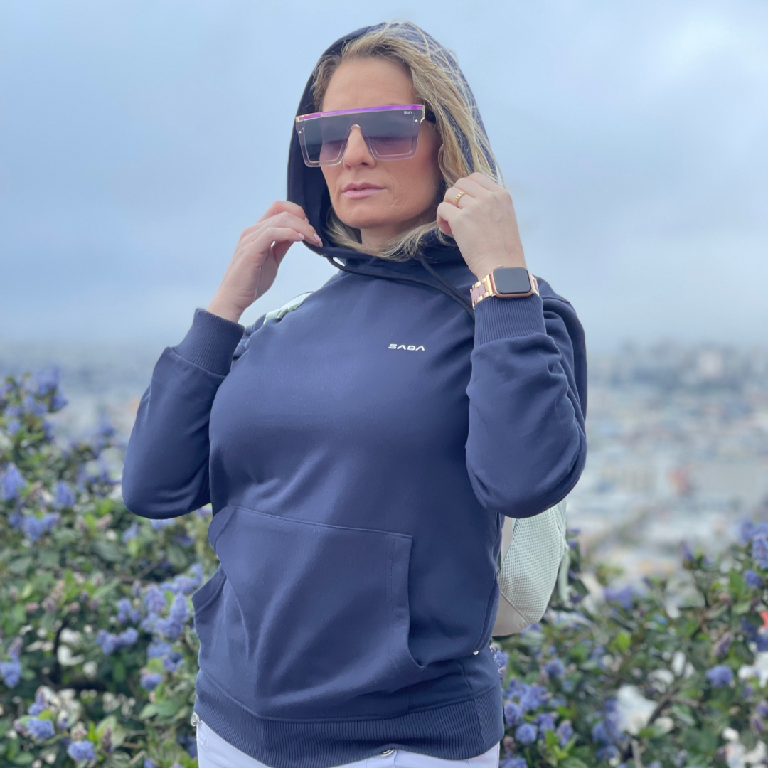 Women Sada Basic Hoodie Navy Blue