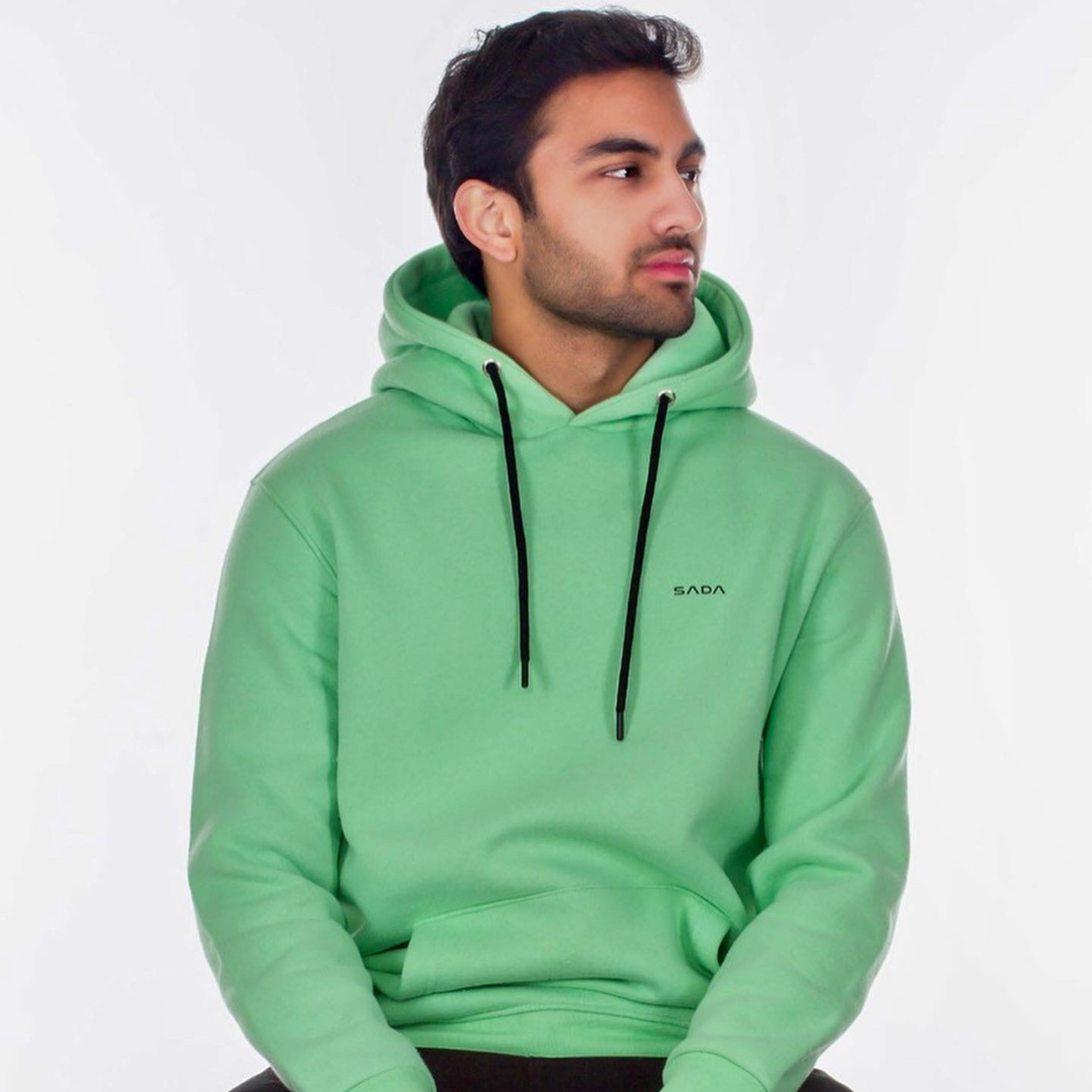 Men Sada Basic Hoodie Light Green